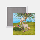 Happy Goat Magnet (Vorderseite/Rückseite)