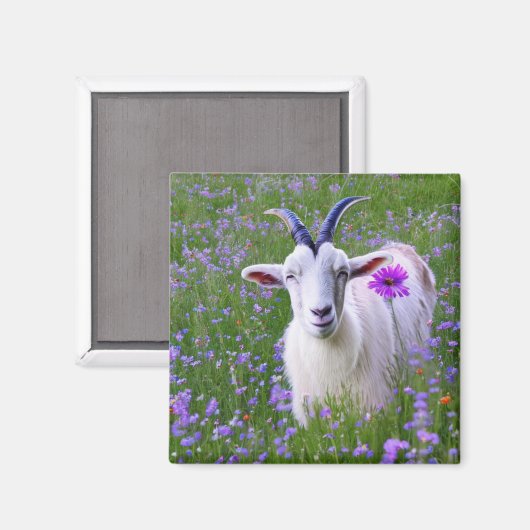 Happy Goat Magnet (Vorderseite/Rückseite)