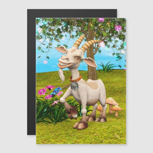 Happy Goat Magnetkarte (Vorne/Hinten)