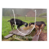 Happy Goat Sunset Birthday Große Geschenktüte (Rückseite)
