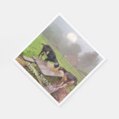 Happy Goat Sunset Birthday Serviette (Ecke)