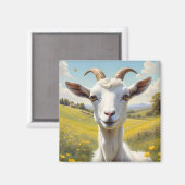Happy Goat Vibrant Buttercup Wiese Magnet (Vorderseite/Rückseite)