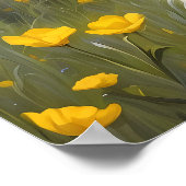 Happy Goat Vibrant Buttercup Wiese Poster (Ecke)