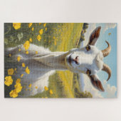 Happy Goat Vibrant Buttercup Wiese Puzzle (Horizontal)