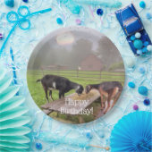 Happy Goats at Sunset Birthday Pappteller (Party)