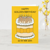 Happy Golden Birthday 12 am 12. Karte (Gelbe Blume)