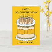 Happy Golden Birthday 15 am 15. Karte (Gelbe Blume)