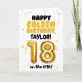 Happy Golden Birthday, 18th Birthday Card  Karte (Vorderseite)