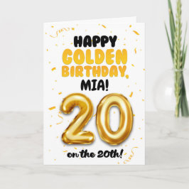 Happy Golden Birthday, 20th Birthday Card  Karte