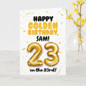Happy Golden Birthday, 23rd Birthday Card  Karte (Gelbe Blume)