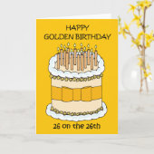Happy Golden Birthday 26 am 26. Karte (Gelbe Blume)