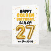 Happy Golden Birthday, 27th Birthday Card  Karte (Vorderseite)