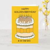 Happy Golden Birthday 8 am 8. Karte (Gelbe Blume)