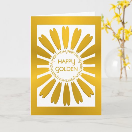 Happy Golden Birthday Card Karte (Gelbe Blume)