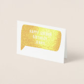 Happy Golden Birthday Real Folienkarte (Vorderseite)