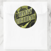 Happy Golden Birthday Runder Aufkleber (Tasche)