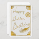 Happy Golden Birthday Typografy Gold Design (Vorne/Hinten)