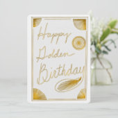 Happy Golden Birthday Typografy Gold Design (Stehend Vorderseite)