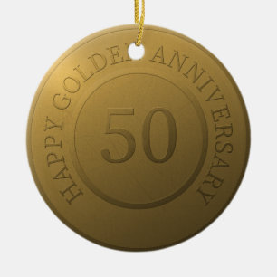 Happy Golden Hochzeitstag Keramik Ornament
