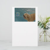 Happy Golden Retriever Briefpapier (Stehend Vorderseite)