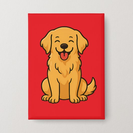 Happy Golden Retriever Dog – Cute Funny Pets Button (Vorderseite)