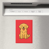 Happy Golden Retriever Dog – Cute Funny Pets Magnet (In Situ (Geschirrspüler))