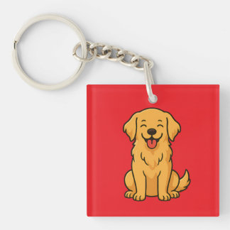 Happy Golden Retriever Dog – Cute Funny Pets Schlüsselanhänger
