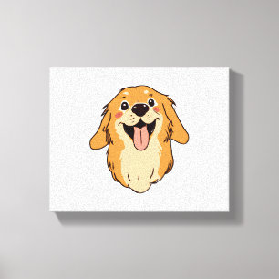 Happy Golden Retriever Dog Lover Puppy Retro Leinwanddruck
