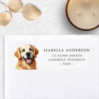 Happy Golden Retriever Dog Wasserfarbadresse