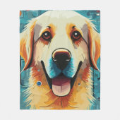Happy Golden Retriever Fleecedecke (Vorderseite)