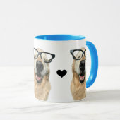 Happy Golden Retriever Hund Hund in Nerd Brille Tasse (VorderseiteRechts)