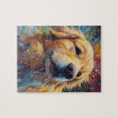 Happy Golden Retriever im Wasser Puzzle (Horizontal)