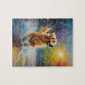 Happy Golden Retriever im Wasser Puzzle (Horizontal)