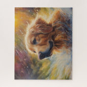 Happy Golden Retriever im Wasser Puzzle (Vertikal)