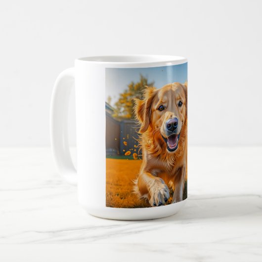 Happy Golden Retriever Kaffeetasse (Vorderseite Links)