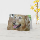 Happy Golden Retriever Karte (Gelbe Blume)