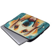 Happy Golden Retriever Laptopschutzhülle (Vorne Knopf)