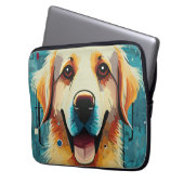 Happy Golden Retriever Laptopschutzhülle (Vorderseite Links)