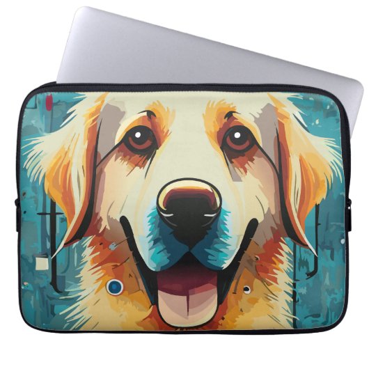 Happy Golden Retriever Laptopschutzhülle (Vorderseite)