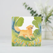 Happy Golden Retriever | Lichtfarbenkarte (Stehend Vorderseite)