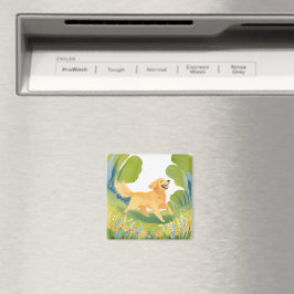 Happy Golden Retriever | Lichtfarbenkarte Magnet
