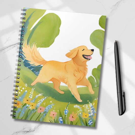 Happy Golden Retriever | Lichtfarbenkarte Notizblock