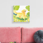 Happy Golden Retriever | Light Watercolor Painting Leinwanddruck (Insitu (Wohnzimmer))