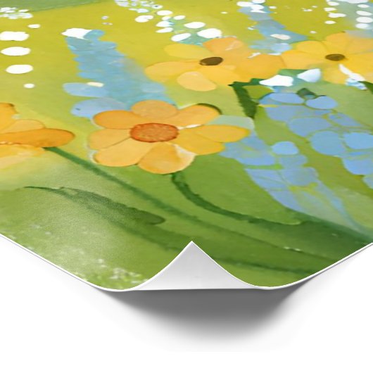 Happy Golden Retriever | Light Watercolor Painting Poster (Ecke)