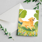 Happy Golden Retriever | Light Watercolor Painting Postkarte