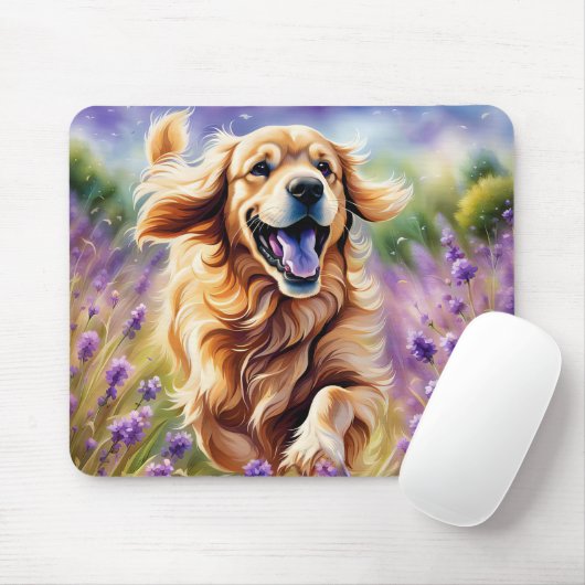 Happy Golden Retriever Mousepad (Mit Mouse)