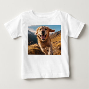 Happy Golden Retriever Running Baby T-shirt