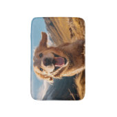 Happy Golden Retriever Running Badematte (Vorderseite Vertikal)