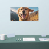 Happy Golden Retriever Running Banner (Messe)