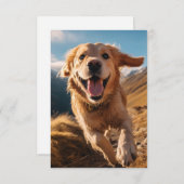 Happy Golden Retriever Running Dankeskarte (Vorne/Hinten)